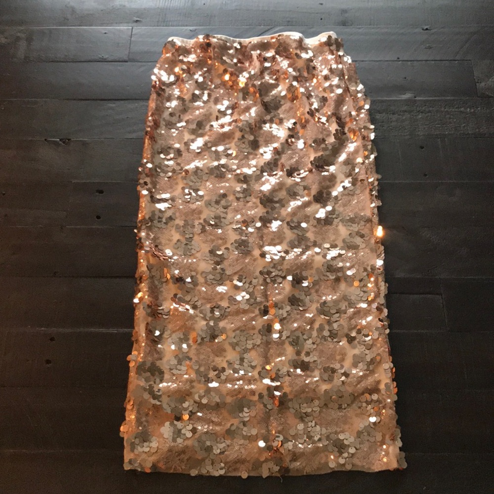 Mamagama Maternity Sequin Pencil Skirt (Champagne)
